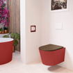MONDIAZ LAVIE wandclosetpack - 36x53cm - diepspoel - rimless - Fire (rood) - softclose - quick-release - toiletzitting - Rust (rood) SW1208699