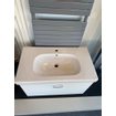 Duravit D code meubelwastafel 85x48 cm. 1x kr.gat m overloop wit Duravit XBase Wastafelonderkast 80x45.8x44.8cm 1 lade Standaard greep met softclose spaanplaat wit Mat OUTLET STORE21085