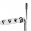 Crosswater Dial badkraan met 3 knoppen met handdouche horizontaal chroom SW30930