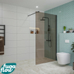 FugaFlow Eccelente Vetro inloopdouche badkamer - 120x200cm - rookglas - wandarm - mat zwart SW1124720