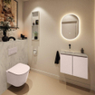 MONDIAZ TURE-DLUX 60cm toiletmeubel Rosee. EDEN wastafel Opalo positie links. Zonder kraangat. SW1104493