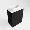 Mondiaz Fowy Toiletmeubel - 40x50x23cm - urban mat - 1 kraangat - wasbak links - 1 deur - solid surface - blad MDF - wasbak: Wit / Zwart SW760831