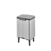 Brabantia Bo Hi Afvalemmer - 7 liter - kunststof binnenemmer - matt steel fingerprint proof SW1117399