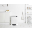Brabantia Bo Pedaalemmer - 2x30 liter - 2 kunststof binnenemmers - wit SW1026529