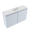 MONDIAZ TURE-DLUX 80cm toiletmeubel Clay. EDEN wastafel Opalo positie midden. Zonder kraangat. SW1104295
