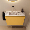 MONDIAZ TURE-DLUX 60cm toiletmeubel Ocher. EDEN wastafel Glace positie links. Zonder kraangat. SW1103375