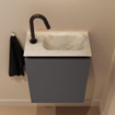 MONDIAZ TURE-DLUX 40cm toiletmeubel Dark Grey. EDEN wastafel Ostra positie rechts. Met 1 kraangat. SW1104799