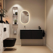 MONDIAZ TURE-DLUX 120cm toiletmeubel Urban. EDEN wastafel Glace positie links. Zonder kraangat. SW1103122