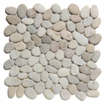 The Mosaic Factory Natural Stone mozaïektegel kiezelsteen wand 30x30cm voor wand en vloer voor binnen en buiten riviersteen tan SW66206