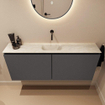 MONDIAZ TURE-DLUX 120cm toiletmeubel Dark Grey. EDEN wastafel Ostra positie midden. Zonder kraangat. SW1104820
