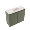 MONDIAZ TURE-DLUX 60cm toiletmeubel Army. EDEN wastafel Frappe positie midden. Met 1 kraangat. SW1102641