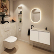 MONDIAZ TURE-DLUX 80cm toiletmeubel Talc. EDEN wastafel Ostra positie links. Met 1 kraangat. SW1104670