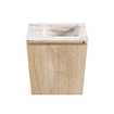 MONDIAZ TURE-DLUX 40cm toiletmeubel Washed Oak. EDEN wastafel Frappe positie rechts. Met 1 kraangat. SW1103041
