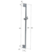 Hotbath Glijstang - 90cm - ABS - geborsteld nikkel (RVS) SW20699