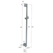 Hotbath Glijstang - 90cm - geïntegreerde waterinlaat - rond - ABS - geborsteld nikkel (RVS) SW15804