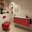 MONDIAZ TURE-DLUX 120cm toiletmeubel Fire. EDEN wastafel Ostra positie links. Met 1 kraangat. SW1104864