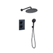 Fortifura Calvi Inbouw Regendoucheset - thermostatisch - wandarm - 30cm hoofddouche - ronde handdouche - gladde doucheslang - mat zwart SW1412108