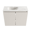MONDIAZ TURE-DLUX 60cm toiletmeubel Linen. EDEN wastafel Ostra positie links. Met 1 kraangat. SW1104921