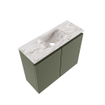 MONDIAZ TURE-DLUX 60cm toiletmeubel Army. EDEN wastafel Glace positie midden. Met 1 kraangat. SW1103149