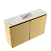 MONDIAZ TURE-DLUX 80cm toiletmeubel Oro. EDEN wastafel Glace positie midden. Met 1 kraangat. SW1103412