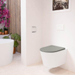 MONDIAZ LAVIE wandclosetpack - 36x53cm - diepspoel - rimless - Talc (offwhite) - softclose - quick-release - toiletzitting - Smoke (grijs) SW1208737