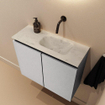 MONDIAZ TURE-DLUX 60cm toiletmeubel Plata. EDEN wastafel Opalo positie rechts. Zonder kraangat. SW1104475