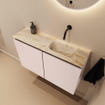 MONDIAZ TURE-DLUX 80cm toiletmeubel Rosee. EDEN wastafel Frappe positie rechts. Zonder kraangat. SW1102966