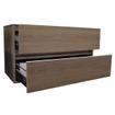 Saniclass Nexxt Small wastafelonderkast 100x39x55cm 2 softclose greeploze lades met 1 sifonuitsparing MFC Legno Viola SW72249