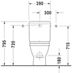 Duravit Philippe Starck 3 duoblokpot diepspoel vario zonder reservoir met Wondergliss wit 0314412