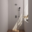 Brauer Gunmetal Edition Regendoucheset inbouw - hoofddouche 20cm - Gladde knop - handdouche rond 3 standen - glijstang - PVD - geborsteld gunmetal SW715884