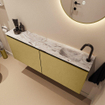 MONDIAZ TURE-DLUX 120cm toiletmeubel Oro. EDEN wastafel Glace positie rechts. Met 1 kraangat. SW1103456