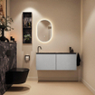MONDIAZ TURE-DLUX 120cm toiletmeubel Plata. EDEN wastafel Lava positie links. Met 1 kraangat. SW1104019