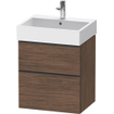 Duravit D-Neo wastafelonderkast 58.4x62.5x44.2cm 2 lades Noten (donker) Mat SW641006