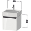 Duravit Ketho 2 wastafelonderbouwkast met 1 lade 48.4x46x44cm met greep antraciet basalt mat SW771971