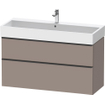 Duravit D-Neo wastafelonderkast 118.4x62.5x44.2cm 2 lades Basalt Mat SW641164