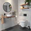 Tiger Cooper Toiletrolhouder zonder klep met L-vorm RVS geborsteld / Zwart SW771746