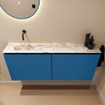 MONDIAZ TURE-DLUX 120cm toiletmeubel Jeans. EDEN wastafel Glace positie links. Zonder kraangat. SW1103338