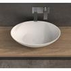 Ideavit Solidthin opbouw wastafel 50x33x14.5cm ovaal 0 kraangaten 1 wasbak Solid surface wit SW440811