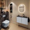 MONDIAZ TURE-DLUX 80cm toiletmeubel Clay. EDEN wastafel Lava positie midden. Met 1 kraangat. SW1103734