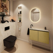 MONDIAZ TURE-DLUX 80cm toiletmeubel Oro. EDEN wastafel Ostra positie links. Met 1 kraangat. SW1104969