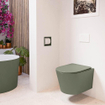 MONDIAZ LAVIE wandclosetpack - 36x53cm - diepspoel - rimless - Army (groen) - softclose - quick-release - toiletzitting - Army (groen) SW1208607