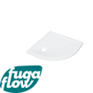FugaFlow Efficiente Anta Douchebak - 80x80x4cm - kwartrond - acryl - glans wit SW1123732