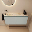 MONDIAZ TURE-DLUX 100cm toiletmeubel Greey. EDEN wastafel Frappe positie links. Met 1 kraangat. SW1102769
