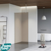FugaFlow Eccelente Vetro inloopdouche badkamer - 110x200cm - rookglas - plafondarm - geborsteld RVS SW1124507