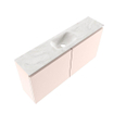 MONDIAZ TURE-DLUX 100cm toiletmeubel Rosee. EDEN wastafel Ostra positie midden. Met 1 kraangat. SW1105019