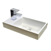 Sanicare Q40 toiletmeubelset 40x22x50.5cm 1 kraangat 1 wasbak 1 deur standaard greep met spiegel MDF wit hoogglans SW279080