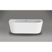 Xenz Charley vrijstaand bad 180x80cm met overloop met afvoer gleuf overloop Middenopstelling Acryl Wit SHOWROOMMODEL SHOW22601