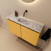 MONDIAZ TURE-DLUX 80cm toiletmeubel Ocher. EDEN wastafel Glace positie midden. Zonder kraangat. SW1103439