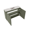 MONDIAZ TURE-DLUX 80cm toiletmeubel Army. EDEN wastafel Glace positie midden. Met 1 kraangat. SW1103139