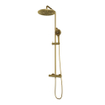 Brauer Gold Edition Regendoucheset opbouw - hoofddouche 30cm - glijstang - handdouche rond 3 standen - gladde knoppen - PVD - geborsteld goud SW1164627